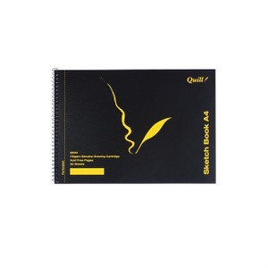 Quill Q Series Sketch Book PP Short Bound 110gsm A4 20 Sheets - Black (Q534/ 10534)