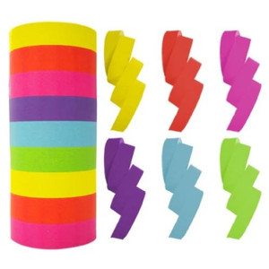 Rainbow Paper Streamers 14mm x 15m Assorted Colours Pk9