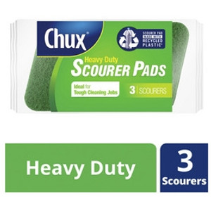 GREEN SCOURER PADS 3PK CHUX