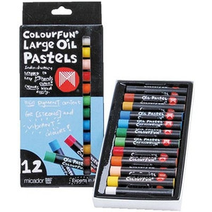 LARGE OIL PASTELS METALLIC, PACK 12 MICADOR