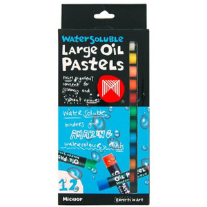 LARGE OIL PASTELS, PACK 12 WATERSOLUBLE MICADOR