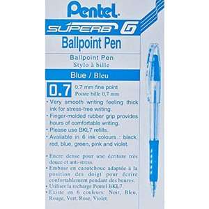 PENTEL HYPERB G POINT PEN BLUE BOX 12