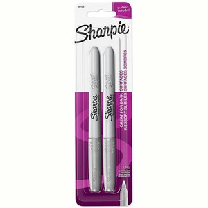 SHARPIE PERMANENT MARKER FINE POINT 1.0MM METALLIC SILVER PACK OF 2
