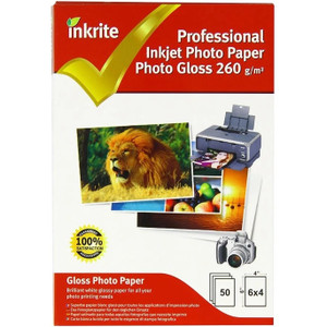 4 x 6 260GSM PHOTO SUPER GLOSSY PAPER 50PK CALIDAD