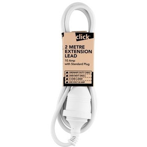 Click 2m White Extension Lead