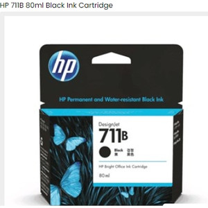 HP 711B ORIGINAL 80-ML BLACK INK CARTRIDGE ( HP3WX01A ) Suits DesignJet T120 / T520-9 (Replacing HPCZ133A)