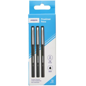 FINELINER 0.4MM BLACK PK12