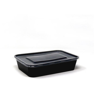 DISPOSABLE RECTANGLE CONTAINER 500ml Black Bx500 (Lids Sold Separately)