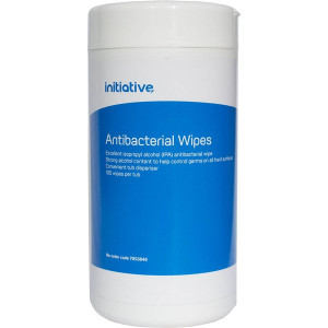 INITIATIVE ANTIBACTERIAL WIPES TUB 100 SHEETS