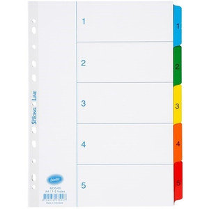 Bantex Indices A4 1-5Mylar Coloured Tabs (6235)