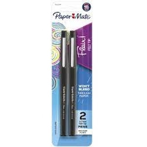 Paper Mate Flair Felt Tip Pen Medium 0.7mm Black Pen Pack of 2
