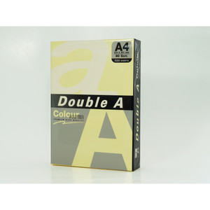 Double A Colour Paper Pastels 80gsm A4	Cheese Yellow 500 Sheet 5 Reams (1 Carton)