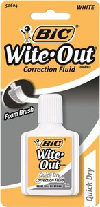 BIC WITE OUT QUICK DRY CORRECTION FLUID BLISTER PACK 1PK