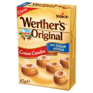 WERTHERS CREAM CANDIES SUGAR FREE 42GM