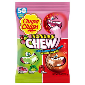 CHUPA CHUPS CONFECTIONERY INCREDIBLE CHEW BAG 175GM