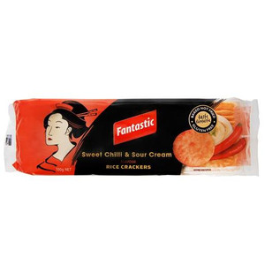 FANTASTIC SWEET CHILLI & SOUR CREAM RICE CRACKERS 100GM