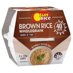 SUNRICE BROWN LONG GRAIN RICE CUP 2 PACK 250GM