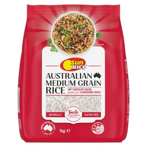 SUNRICE MEDIUM GRAIN WHITE RICE 1KG