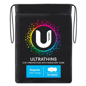 U BY KOTEX REGULAR ULTRA THIN WING PADS 14S