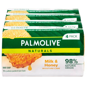 PALMOLIVE NATURALS MILK AND HONEY SOAP BAR 4X90GM