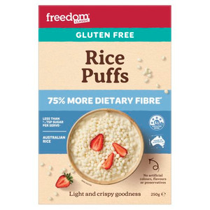 FREEDOM FOODS CEREAL RICE PUFFS 250GM