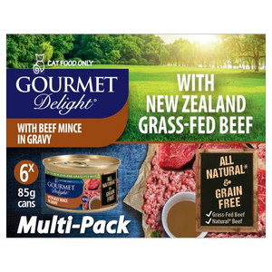 GOURMET DELITE BEEF GRAVY MULTI PACK 6X85GM (Carton of 4)