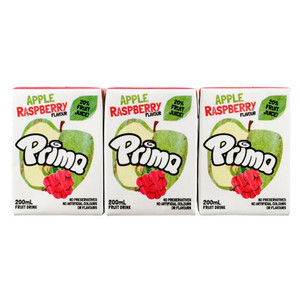 PRIMA APPLE & RASPBERRY FRUIT DRINK 6X200ML