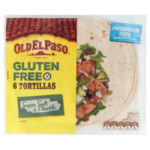 OLD EL PASO GLUTEN FREE TORTILLA 6 PACK 216GM