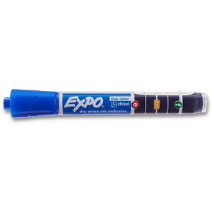 EXPO WHITEBOARD MARKER Ink Indicator, Blue, Chisel