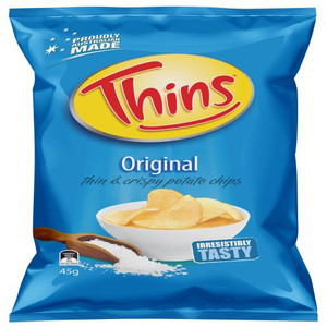THINS ORIGINAL POTATO CHIPS 45GM (Carton of 18)
