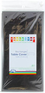 ALPEN BLACK RECTANGLE PLASTIC TABLE COVER (Carton of 12)