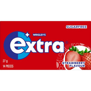 WRIGLEYS EXTRA STRAWBERRY ENVELOPE PACK SINGLE 27GM (Carton of 24)