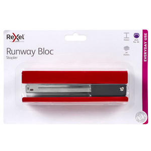 REXEL STAPLER F/STRIP RUNWAY RED