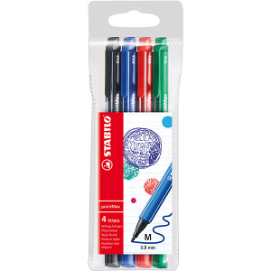 STABILO POINTMAX FINELINER ASSORTED CORE COLOURS PK4