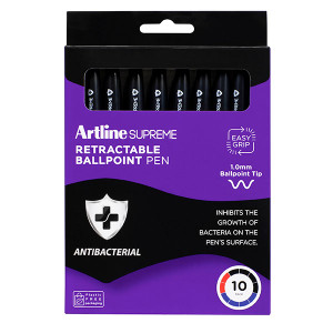 ARTLINE SUPREME RETRACTABLE BALLPOINT PEN R/BPP 1.0MM CORE PK10 AM