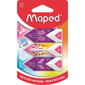 MAPED MINI-CUTE ERASER ASSORTED PACK 3