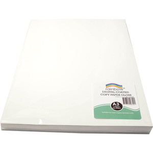 Rainbow Premium Digital Copy Paper Gloss A3 115gsm White Pack of 250 Sheets