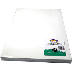 Rainbow Premium Digital Copy Paper Gloss A3 250gsm White Pack of 100 Sheets