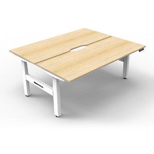 Rapidline BOOST+ Back to Back Workstation 2 Person 1500W x 1500D x 1270mmH Oak/White
