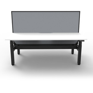 Rapidline BOOST+ Back To Back Workstation+Screen+Cable Tray 2 Person 1200mmW White/Black