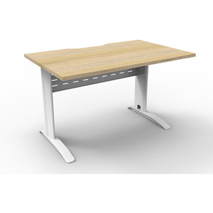 Rapidline Deluxe Rapid Span Straight Desk 1200W x 750D x 730mmH Natural Oak/White
