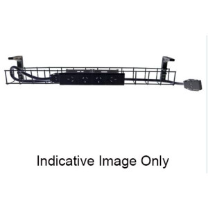 Rapidline Single Tier Cable Basket Kit 1550mm 4GPO+2.5m Interconnecting Lead Black