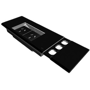 Rapidline Table Surface Mounted Flip Box 2 GPO + 3 Data Provisions Black