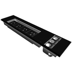 Rapidline Table Surface Mounted Flip Box 4 GPO + 3 Data Provisions Black