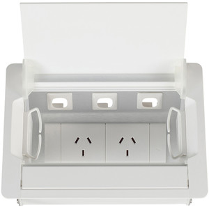 Rapidline Table Surface Mounted Service Box 2 GPO White