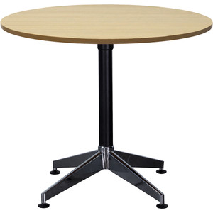 Rapidline Typhoon Round Table 900D x 730mmH Oak Top Black Base