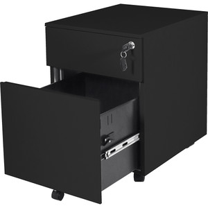 Rapidline Go Steel Mobile Pedestal 1 Drawer 1 File 390W x 472D x 527mmH Black