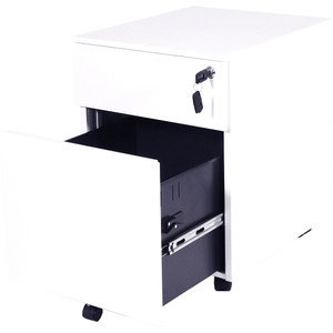 Rapidline Go Steel Mobile Pedestal 1 Drawer 1 File 390W x 472D x 527mmH White