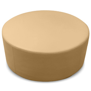 K2 Marbella Mawson Senior Round Ottoman 1000mm Diameter Beige PU Leather