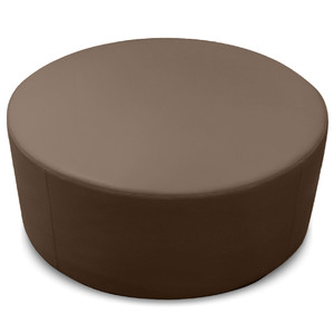 K2 Marbella Mawson Senior Round Ottoman 1000mm Diameter Dark Brown PU Leather